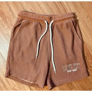 Women’s Pop Surf x Maui Nix Shorts S – Brown Cotton Blend – Coastal Loungewear